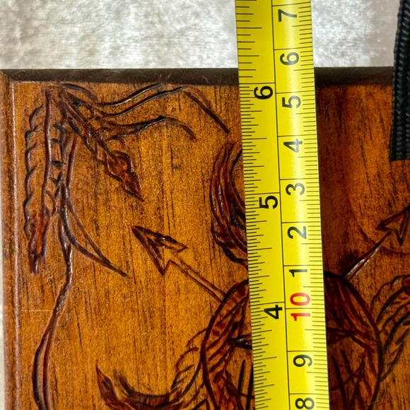 Hand Carved Wood Wall Art Sun Face Feathers Arrows Native American Style 2003 - Picture 8 of 10